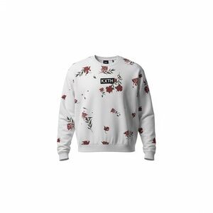 Kith White and Red Floral Crewneck Sweater